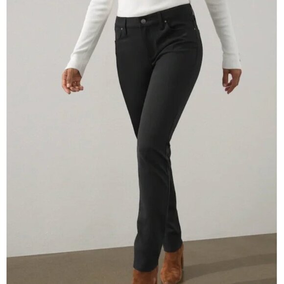CHICO'S 0 SHORT Ponte Zip 5 Pocket Pants Black Pants and/or Jeggings 4 SHORT 4S - Picture 1 of 16